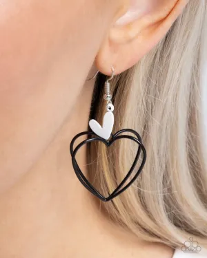 Paparazzi Earring ~ Acceptable Affection - Black