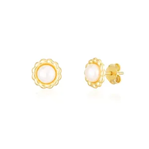 Pearl Flower Stud Earrings