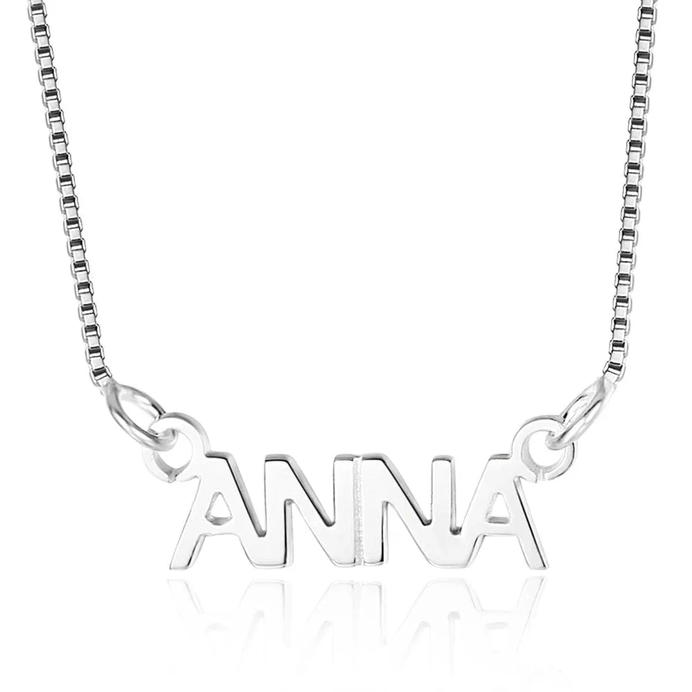 Personalized 925 Sterling Silver/Gold/Rose Gold UPPER CASE Name Necklace