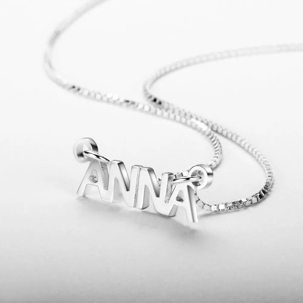 Personalized 925 Sterling Silver/Gold/Rose Gold UPPER CASE Name Necklace