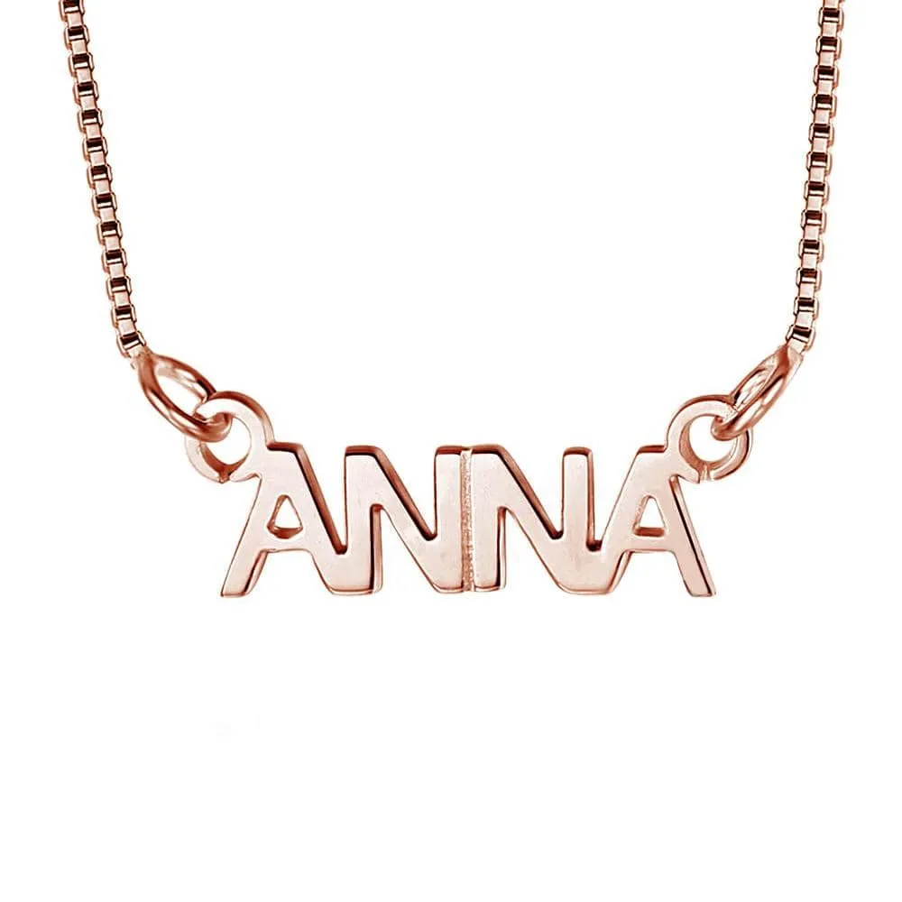 Personalized 925 Sterling Silver/Gold/Rose Gold UPPER CASE Name Necklace