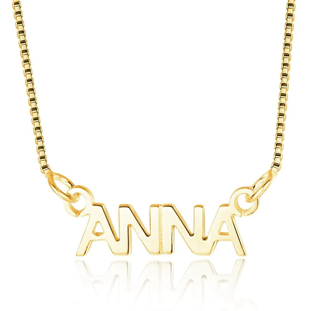 Personalized 925 Sterling Silver/Gold/Rose Gold UPPER CASE Name Necklace