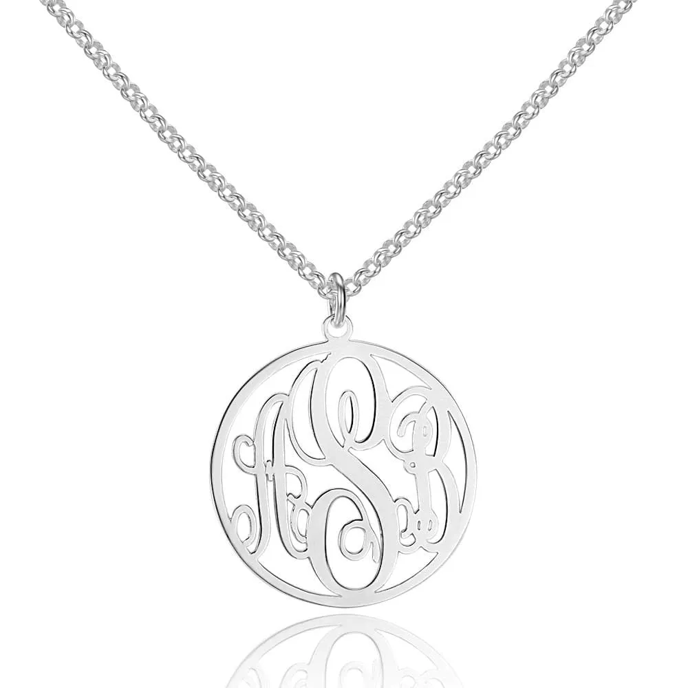 Personalized Monogram Necklace in 925 Sterling Silver