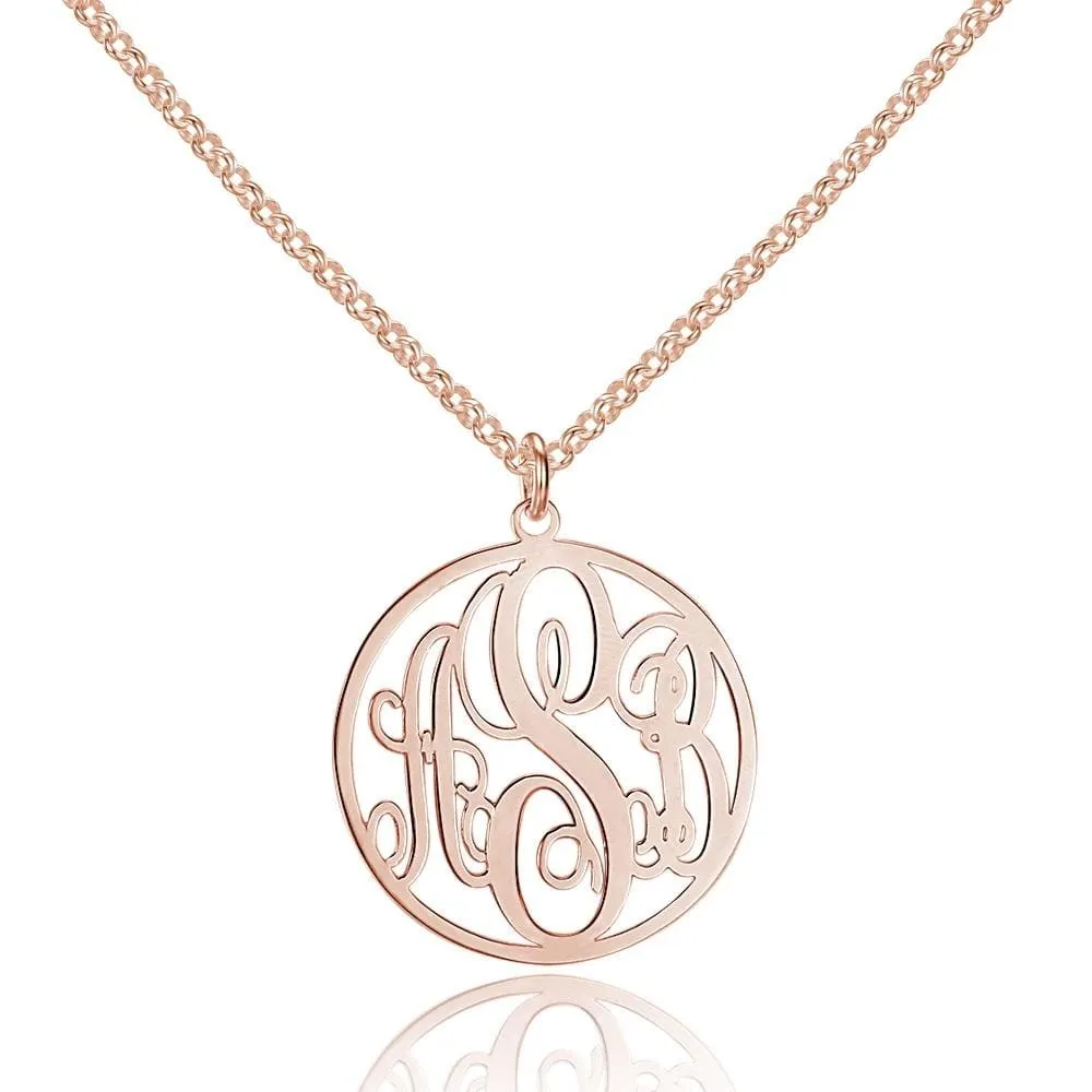 Personalized Monogram Necklace in 925 Sterling Silver