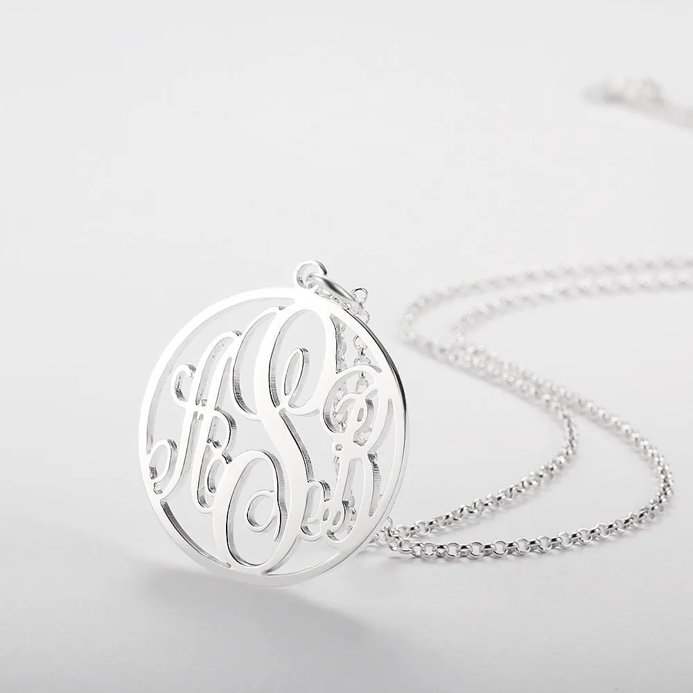 Personalized Monogram Necklace in 925 Sterling Silver