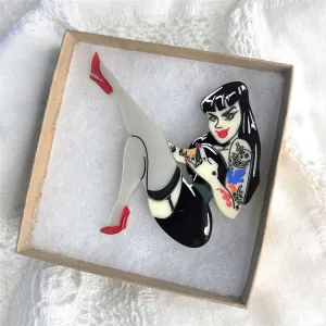 Psychobilly Girl Brooch - Exclusive to Lana-Rose | CLEARANCE