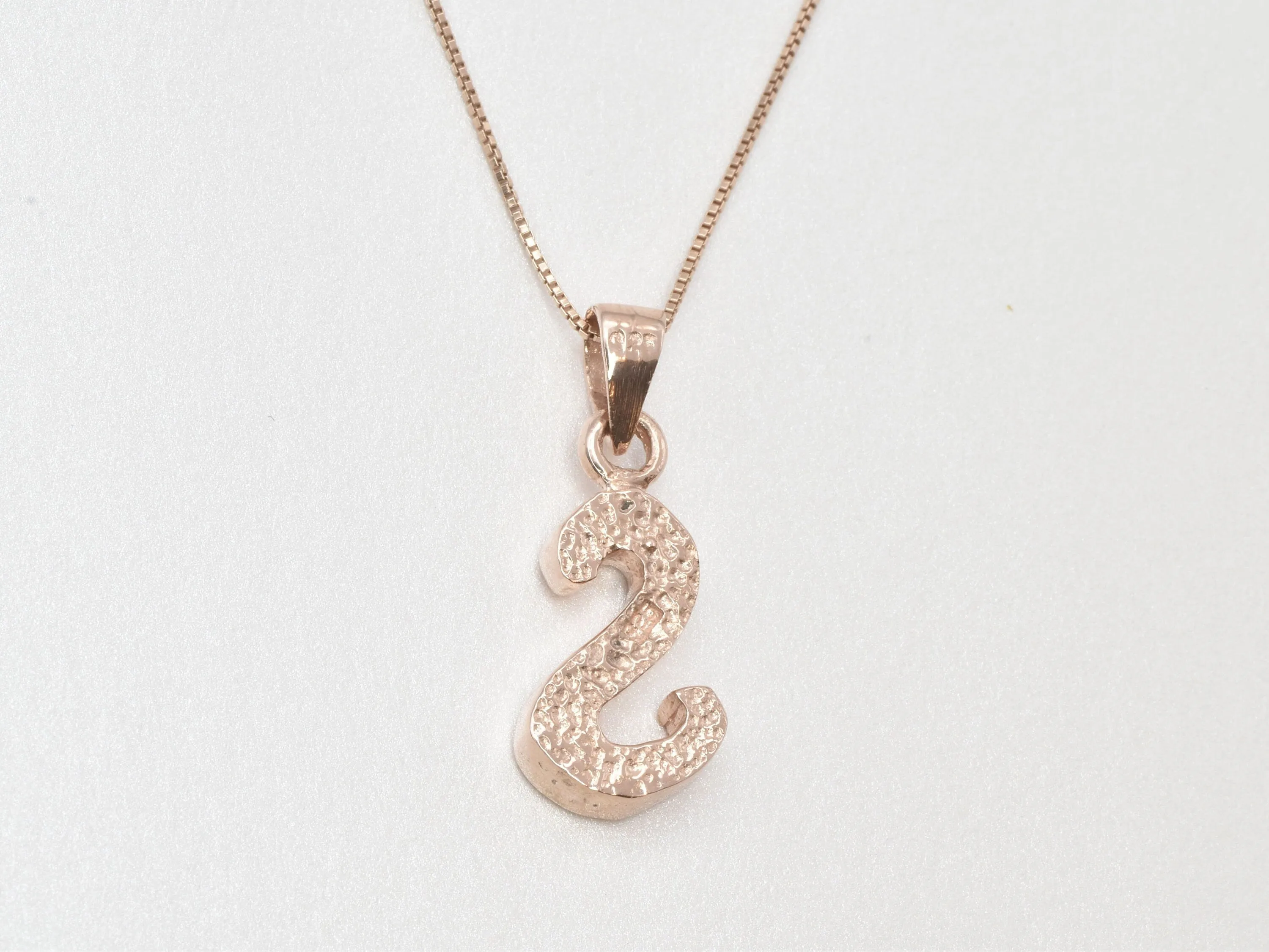 Rose Gold Letter S Pendant - Alphabet Letter Necklace - Rose Gold Letter Necklace