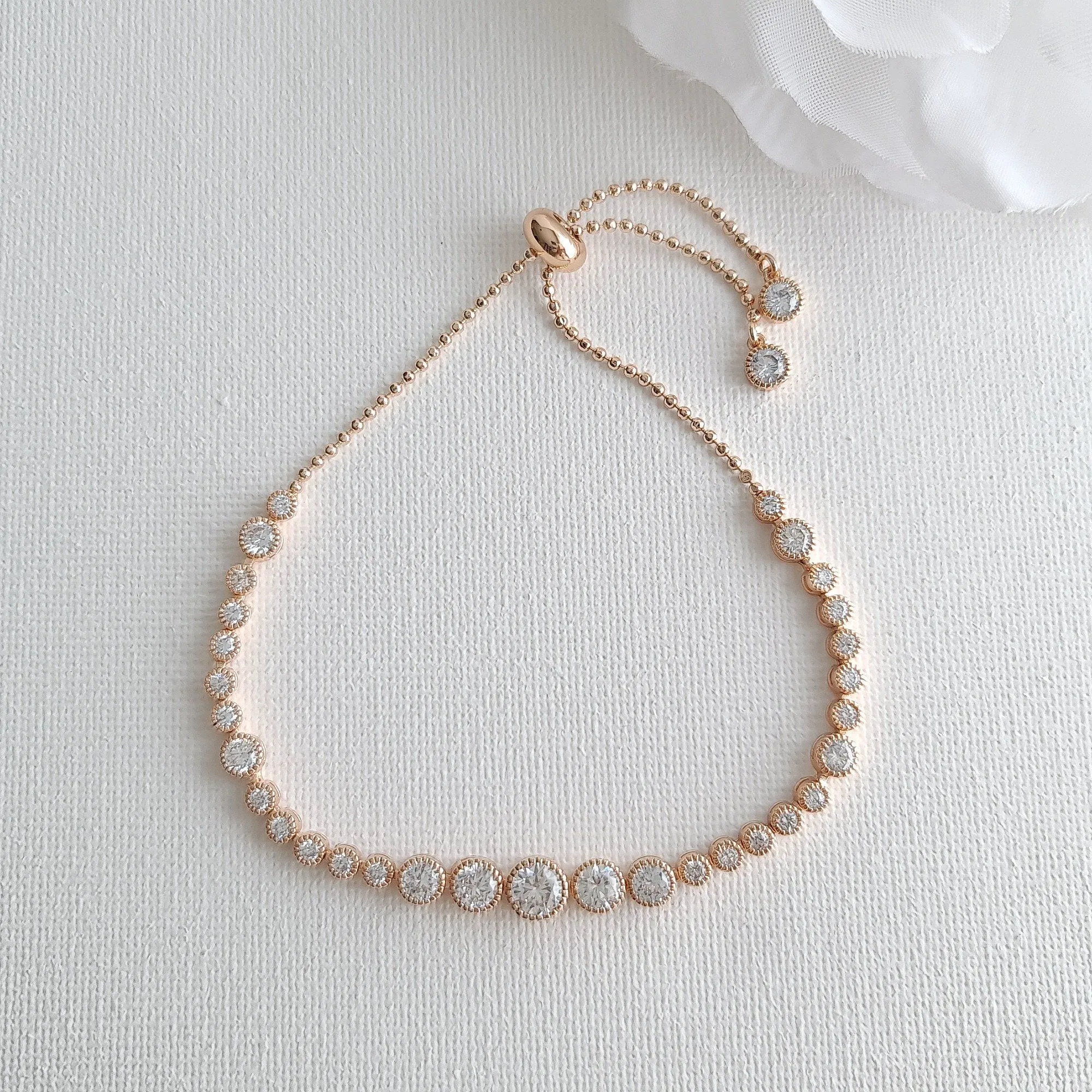 Round Crystal Bridal Bracelet- Zara