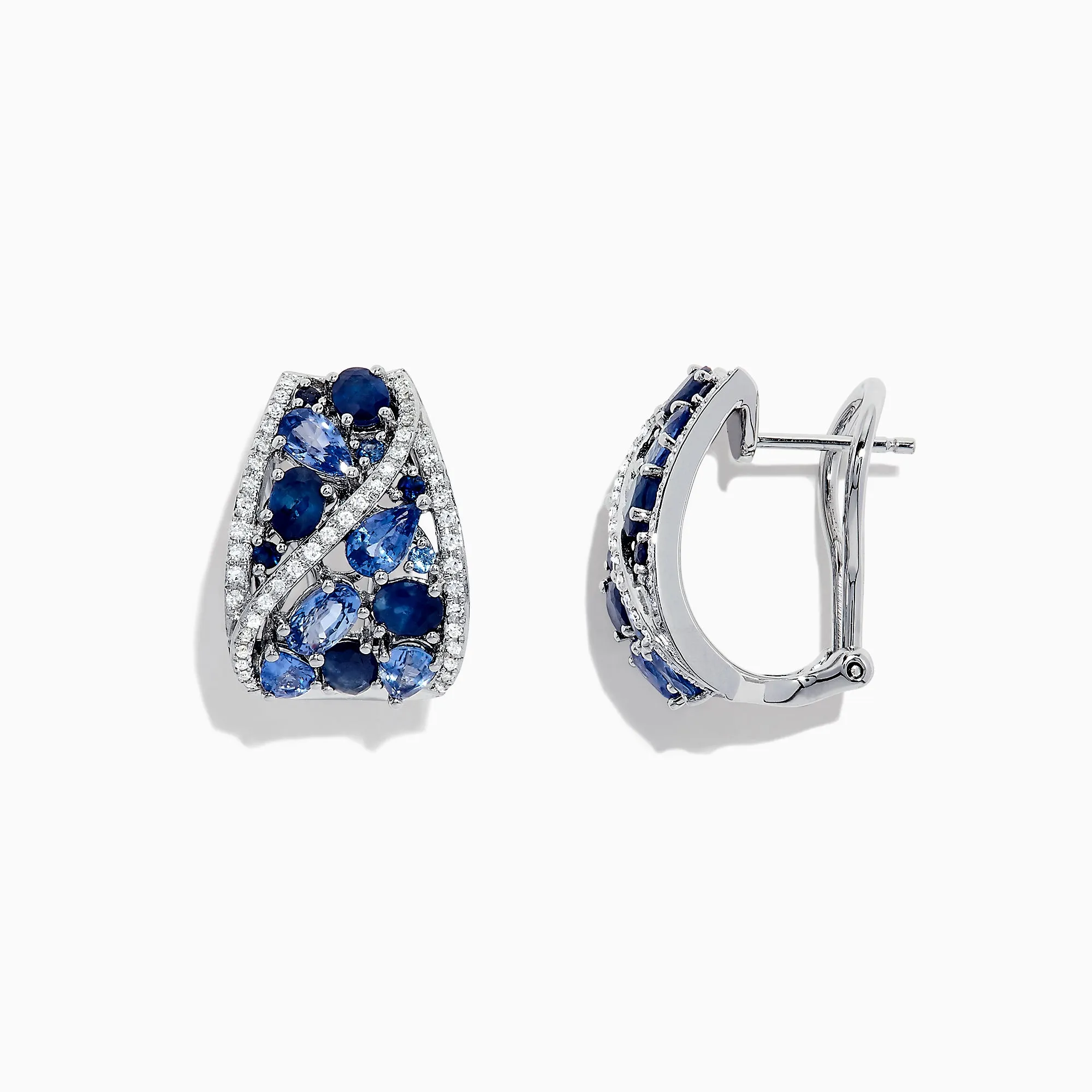 Royale Bleu 14K White Gold Blue Sapphire & Diamond Earrings, 5.21 TCW