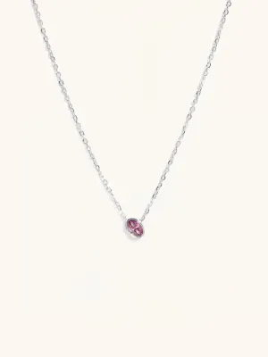 Ruby Birthstone Sterling Silver Necklace