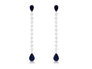 Sapphire & Diamond Dangle Earrings