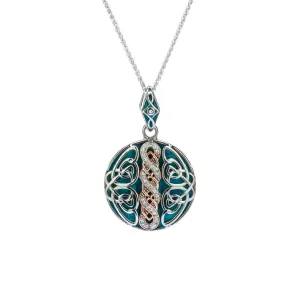 Silver and 10k Rose Gold Celtic Knotwork Reversible Pendant