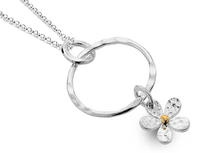 Silver Pendant - Daisy Hoop