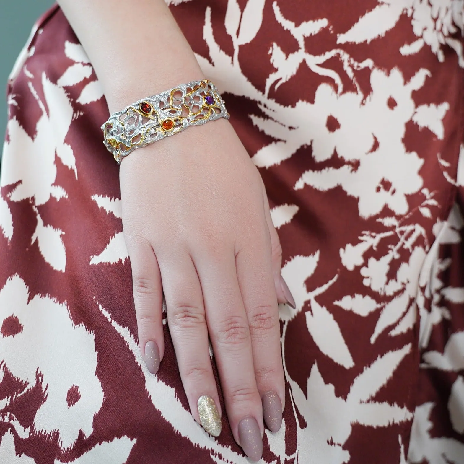 Smooth Lava Sterling Silver Bracelet