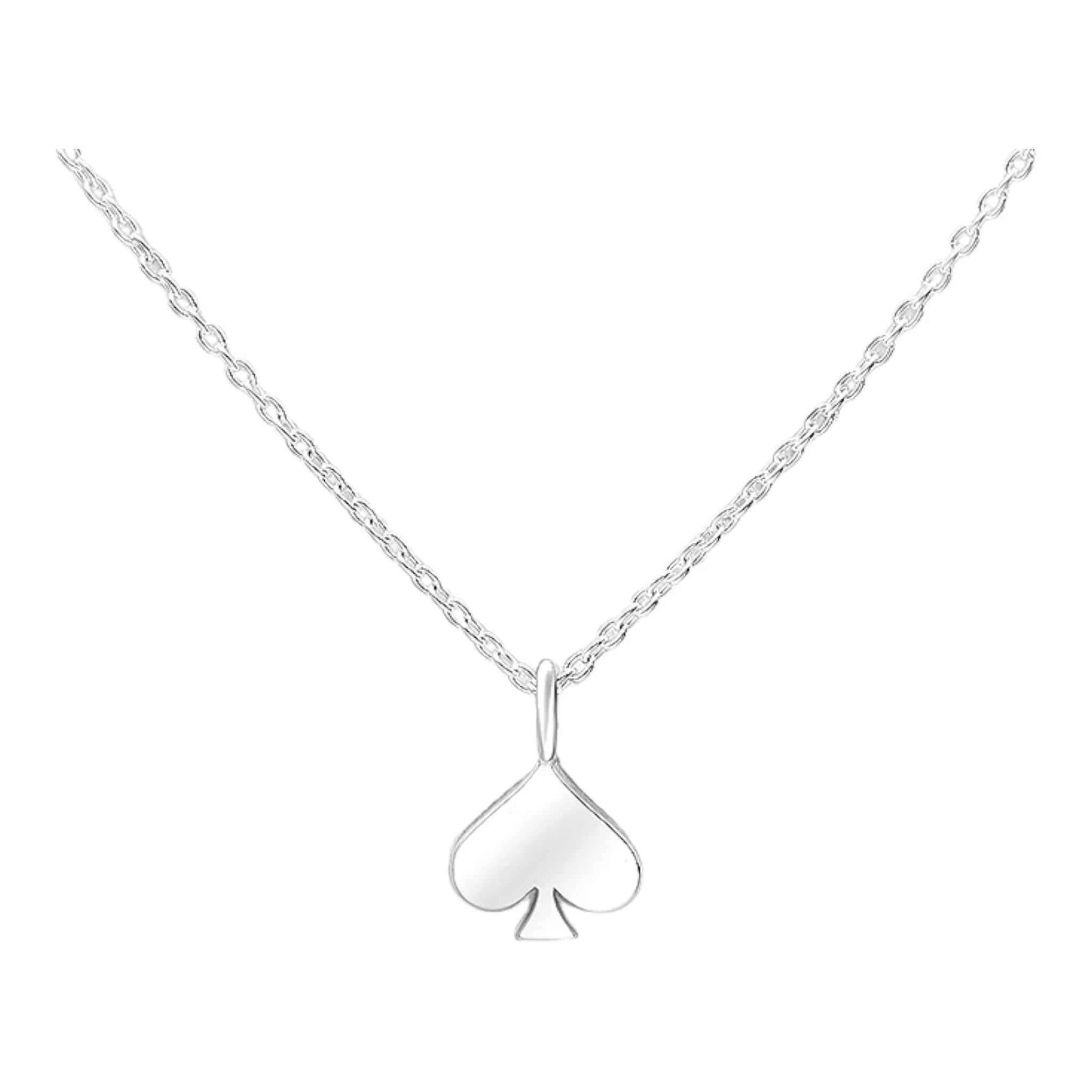 Spades Charm Pendant Necklace Dainty Sterling Silver 925 Women's Fine Jewelry Poker Necklaces KESLEY