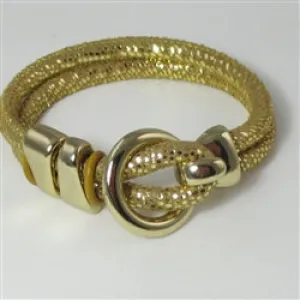 Sparkly Metallic Gold Leather Cord Bracelet