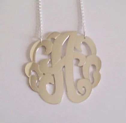 Swirly Initial Necklace - Sterling Silver or Gold