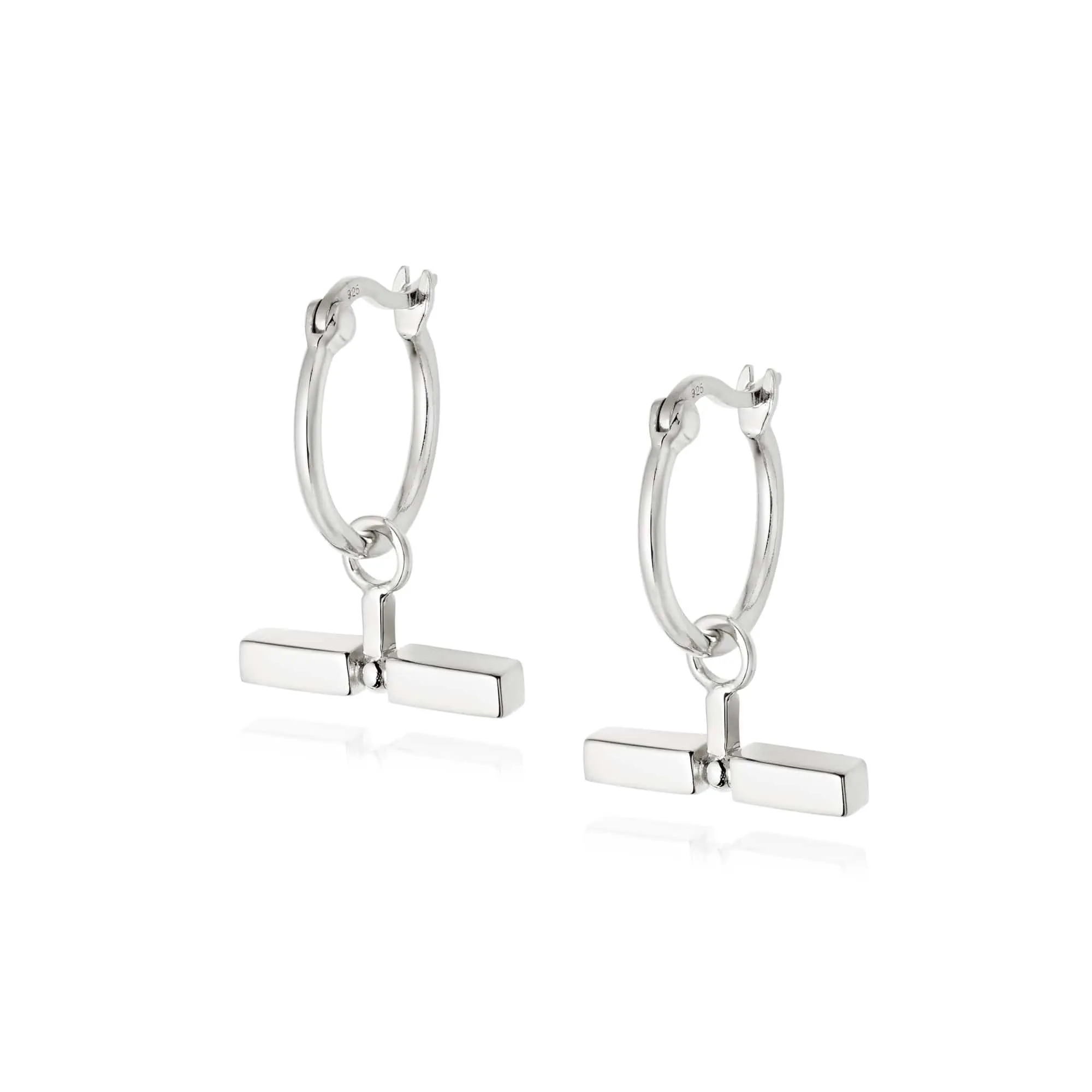 T Bar Earrings Sterling Silver