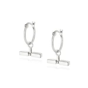 T Bar Earrings Sterling Silver