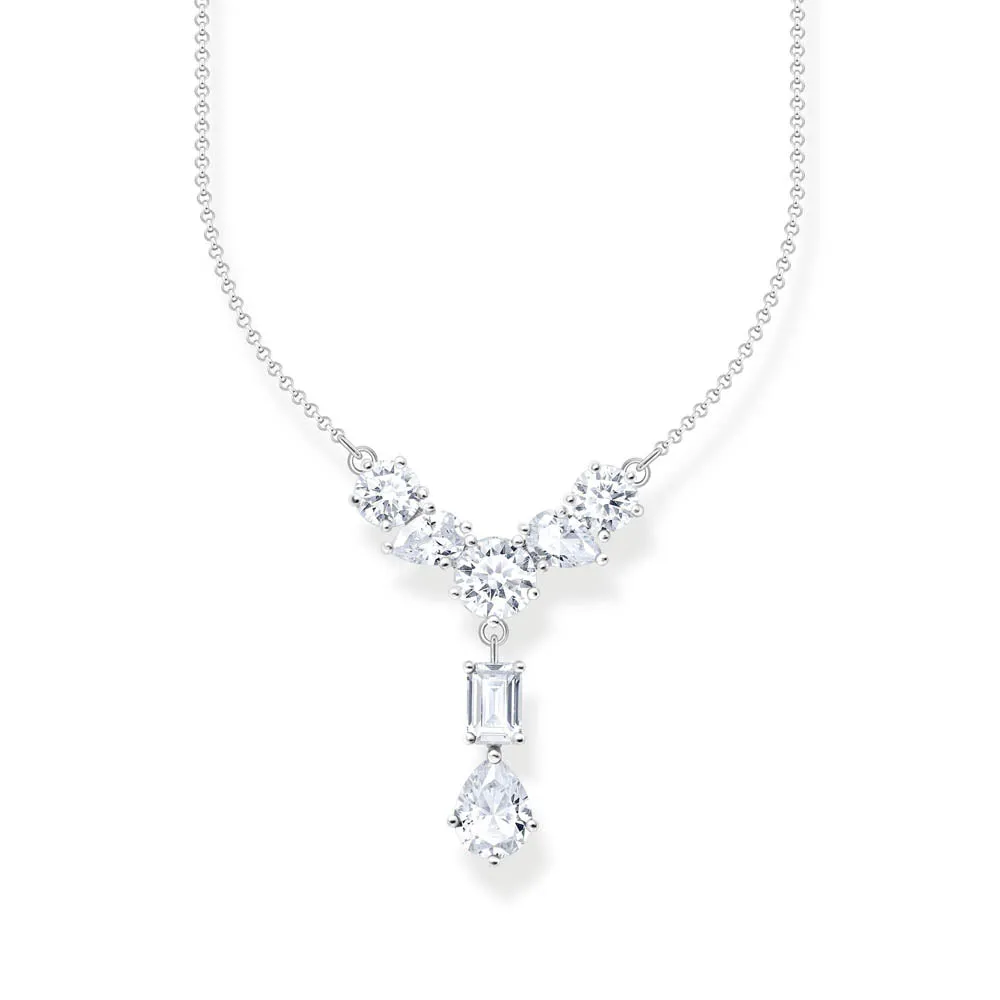 Thomas Sabo Sterling Silver Heritage White CZ Drop 40-45cm Chain.