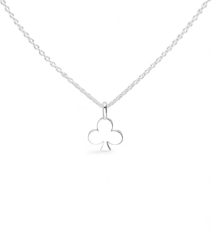 Three-leaf clover Necklace Sterling Silver 925 Poker Card Dainty Choker Short Necklaces Luxury Fine Jewelry Minimalist KESLEY