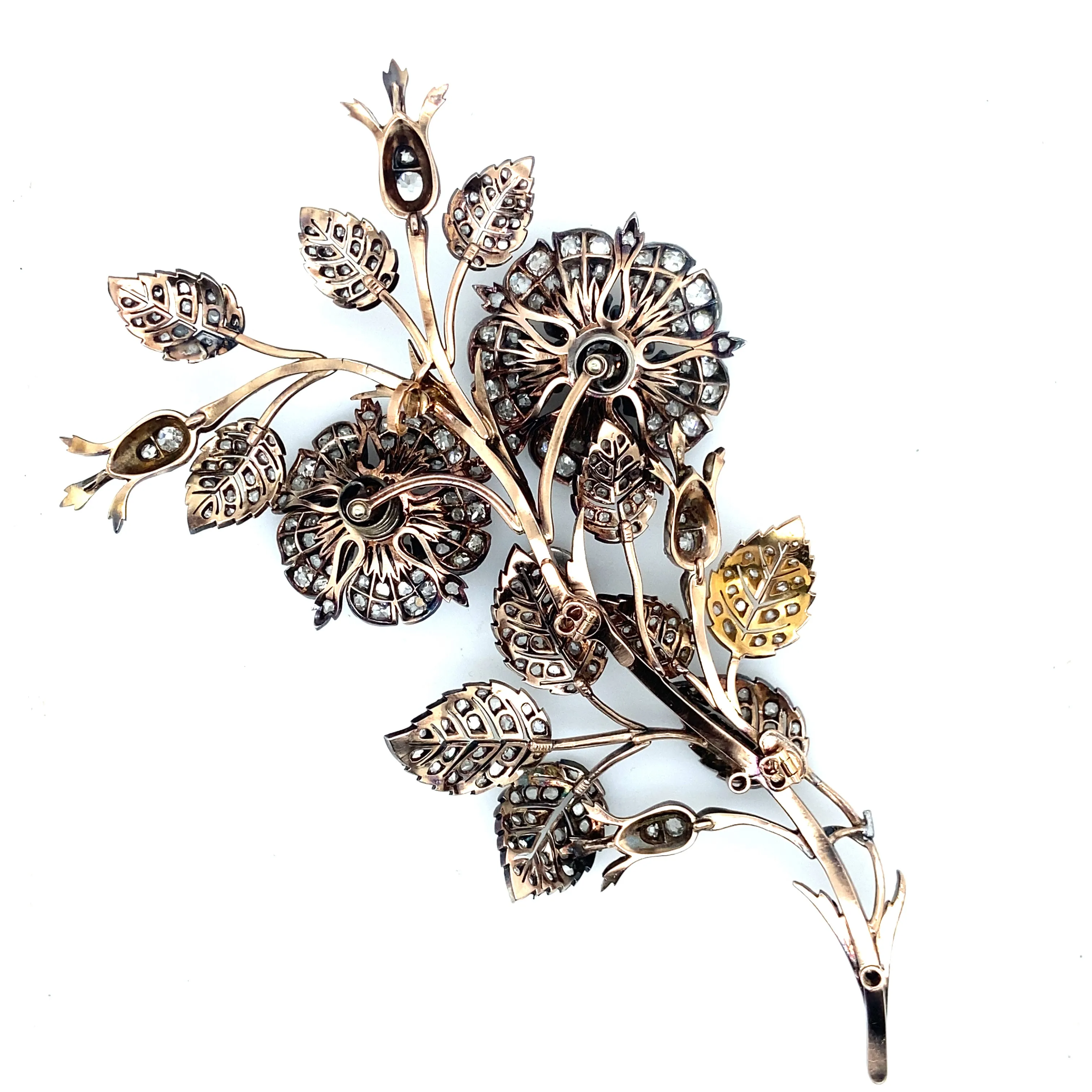 Victorian diamond spray flower brooch