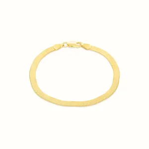 Women's Vermeil Herringbone Bracelet 4mm